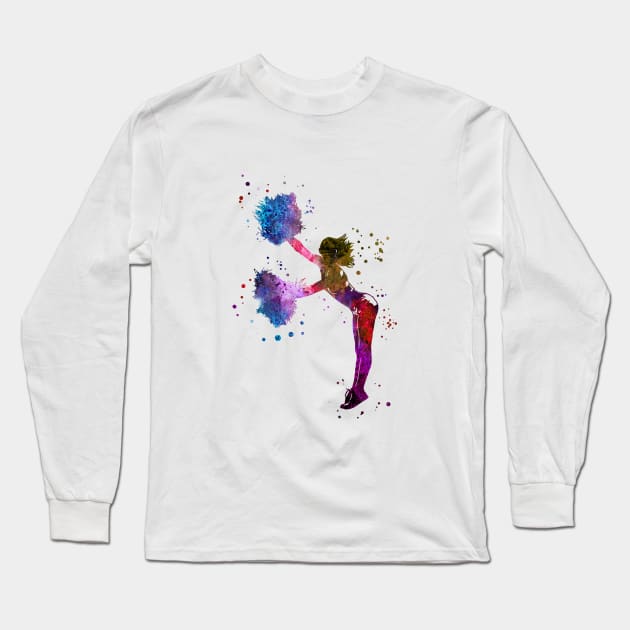 Cheerleader Long Sleeve T-Shirt by RosaliArt